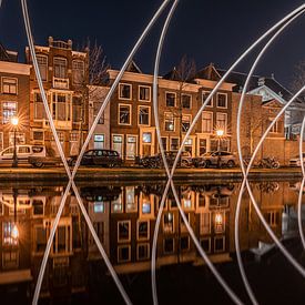 Ruhiger Abend auf der Alten Singel in Leiden von Jeroen de Jongh