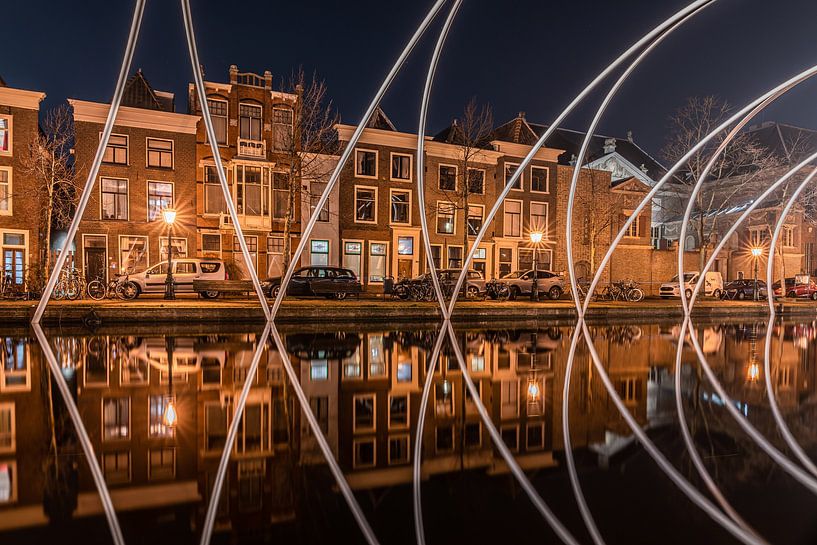 Quiet evening on Leiden's Old Singel by Jeroen de Jongh
