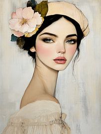 Portrait aux couleurs pastel sur Carla Van Iersel