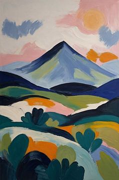 Landschaft im Stil von Henri Matisse von De Muurdecoratie