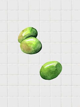 Olive watercolor illustration