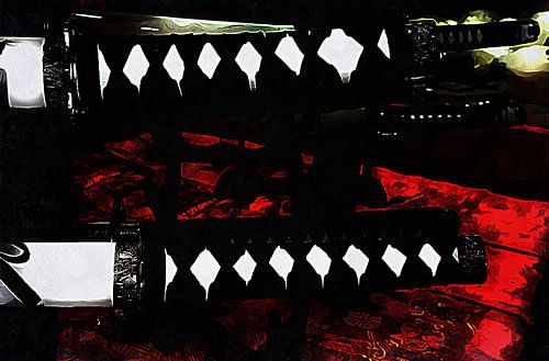 Samurai gewikkelde zwaardhendels