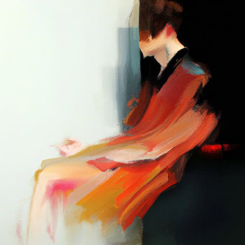 Abstract vrouwenportret met groot contrast