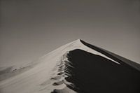 Monochroom woestijnlandschap met zandduinen en lucht in de Deadvlei.