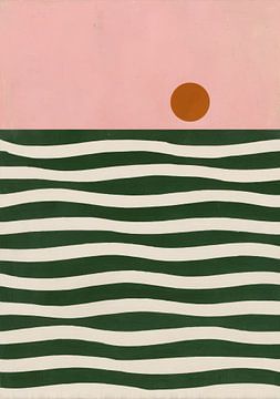 Minimalistisches Farbblock Design Pink Grün Braun von Niklas Maximilian