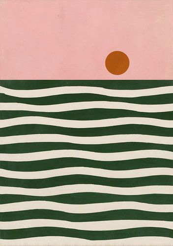 Minimalist colour block design pink green brown