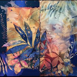 Seizoensgebonden bladachtergrond van Ariadna de Raadt-Goldberg