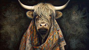 Schotse hooglander koeien portret van Vlindertuin Art