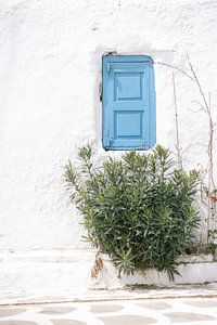 Sommer in Griechenland | Weißes Haus blaues Fenster | Reisefoto von HelloHappylife