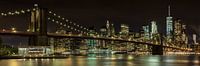 MANHATTAN SKYLINE & BROOKLYN BRIDGE Impression de nuit par Melanie Viola Aperçu