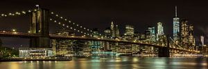 MANHATTAN SKYLINE & BROOKLYN BRIDGE Nachtimpression