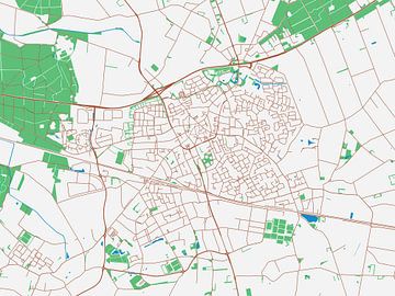 Kaart van Deurne in de stijl Urban Ivory van Map Art Studio