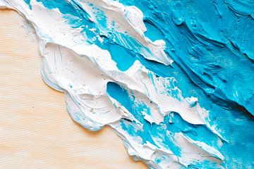 Wave refraction in blue and white - Abstract by Poster Art Shop