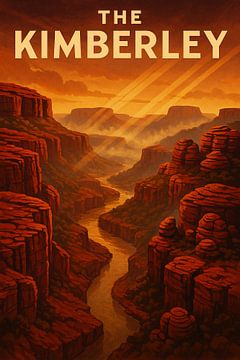 Der Kimberley Canyon Sonnenuntergang - Vintage Outback Landschaft Poster