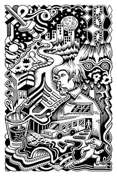 Fantasie Doodle 1 zwartwit