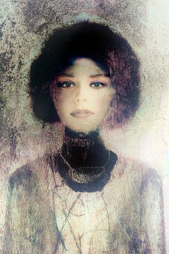 Vintage portret van moderne vrouw van Marijke de Leeuw - Gabriëlse