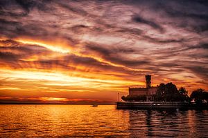 Sonnenuntergang am Bodensee in Langenargen Schloss Montfort