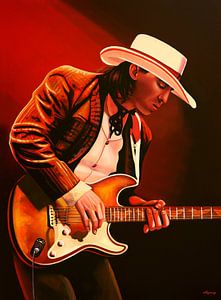 Peinture de Stevie Ray Vaughan sur Paul Meijering