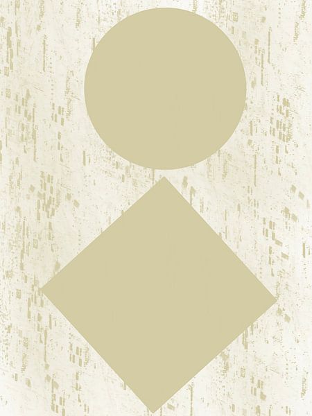 simpel pop figuur met groenige achtergrond van Margriet Hulsker