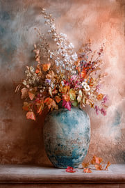 Poëtische Bloemen - Dromerig Schilderij Blauw van Joriali Fine Art