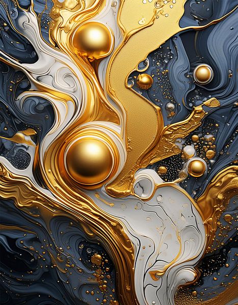 Gold und Weiß mit Muster von Mustafa Kurnaz