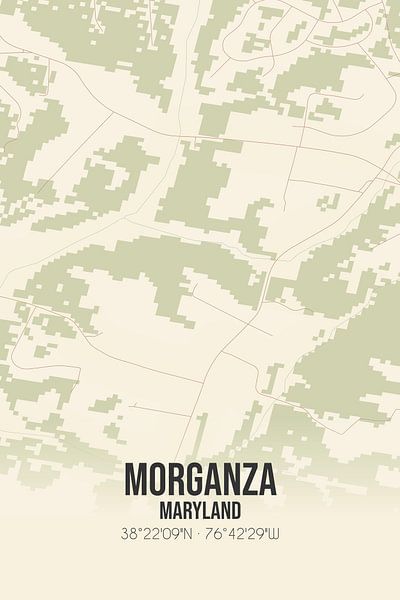 Carte ancienne de Morganza (Maryland), USA. par Affiches de lieux