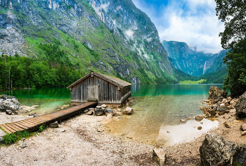 Boathouse on the Obersee in Berchtesgaden on a summer's day by Raphotography