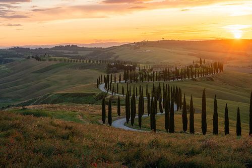 Tuscany with sunset