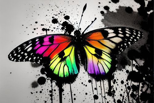 Fascinerend kleurenspel: een kleurrijke vlinder ontvouwt zijn pracht