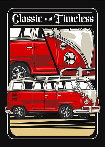 Microbus T2 rétro iconique par Adam Khabibi