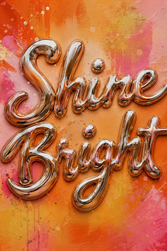 Shine bright – chrome blob positive quote