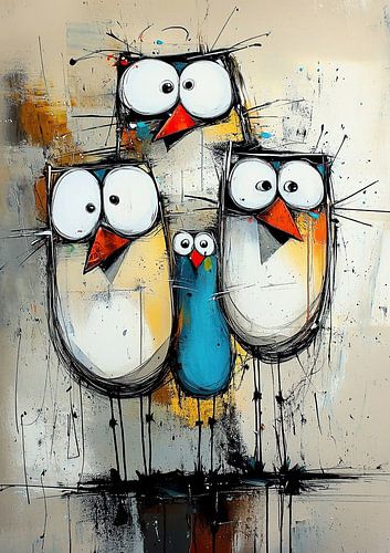 Smiling at the little bird by Eye catching paintings