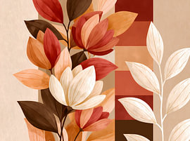 Modern floral colour blocks by Angel Estevez