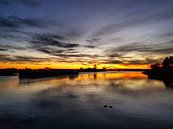 Zonsondergang rivier de Lek, Vianen Vreeswijk van Danielle Bosschaart thumbnail