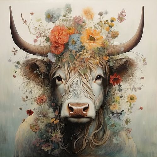 Painting Bull Flowers