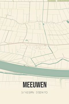 Vintage landkaart van Meeuwen (Noord-Brabant) van MijnStadsPoster