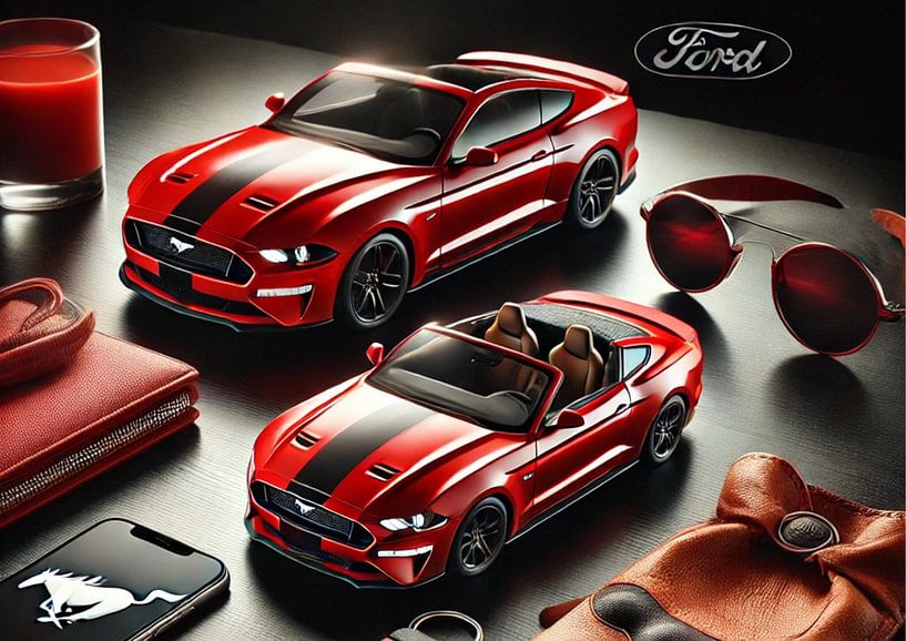 Nature morte moderne FORD MUSTANG rouge/noir par Jaap Ros