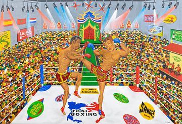 Thai-Boxing Schilderij van Ton van Breukelen