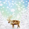 Hirsch im Schnee - Deer in the snow van Dagmar Marina