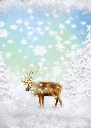 Hirsch im Schnee - Deer in the snow