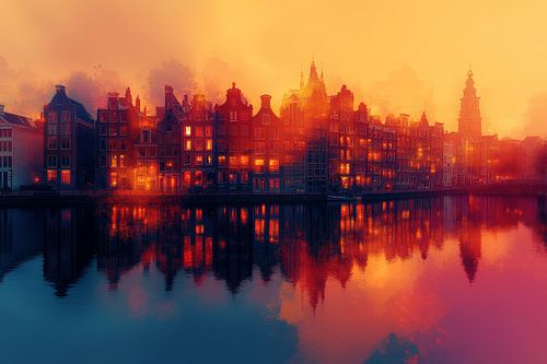 Nighttime Canal Cityscape