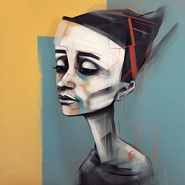 Woman deep in thought by Laila Bakker