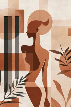 Botanische Abstractie in aardtinten van Studio BB