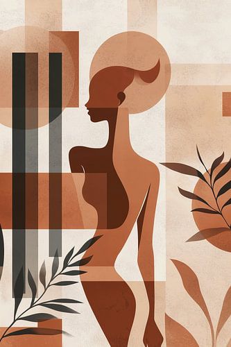 Botanische Abstractie in aardtinten