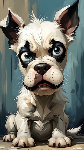 Schattige hond met een melancholische blik