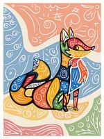 Colorful Abstract Fox Illustration