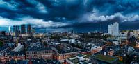 Shelfcloud panorama boven Rotterdam van Roy Poots thumbnail