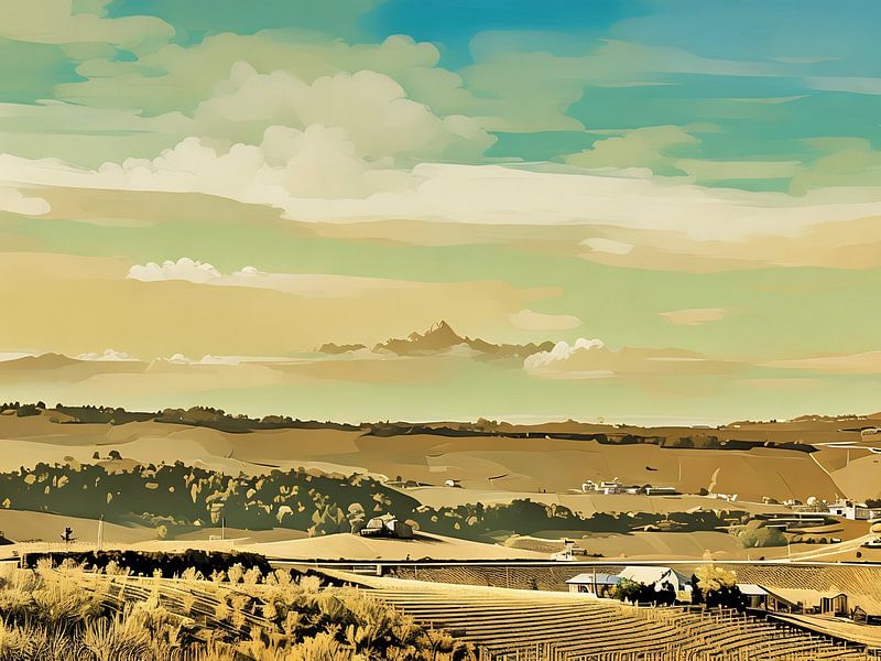 Mountain View Over Langhe Landscape by Sergio Pazzano