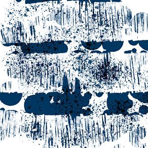 Abstrakte marine blaue minimalistische Kunst. Maritime Landschaft I von Dina Dankers