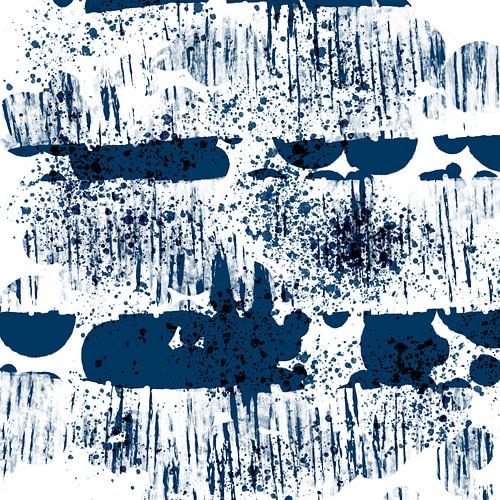 Abstracte marine blauwe minimalistische kunst. Maritiem landschap I